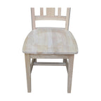 Chaises à dossier plat San Remo en bois massif d'International Concepts, lot de 2