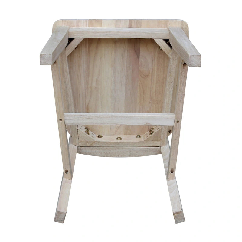 Chaises à dossier plat San Remo en bois massif d'International Concepts, lot de 2
