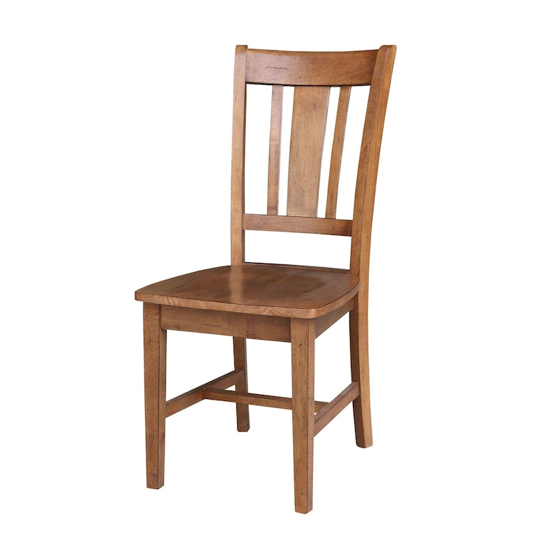 Chaises à dossier plat San Remo en bois massif d'International Concepts, lot de 2