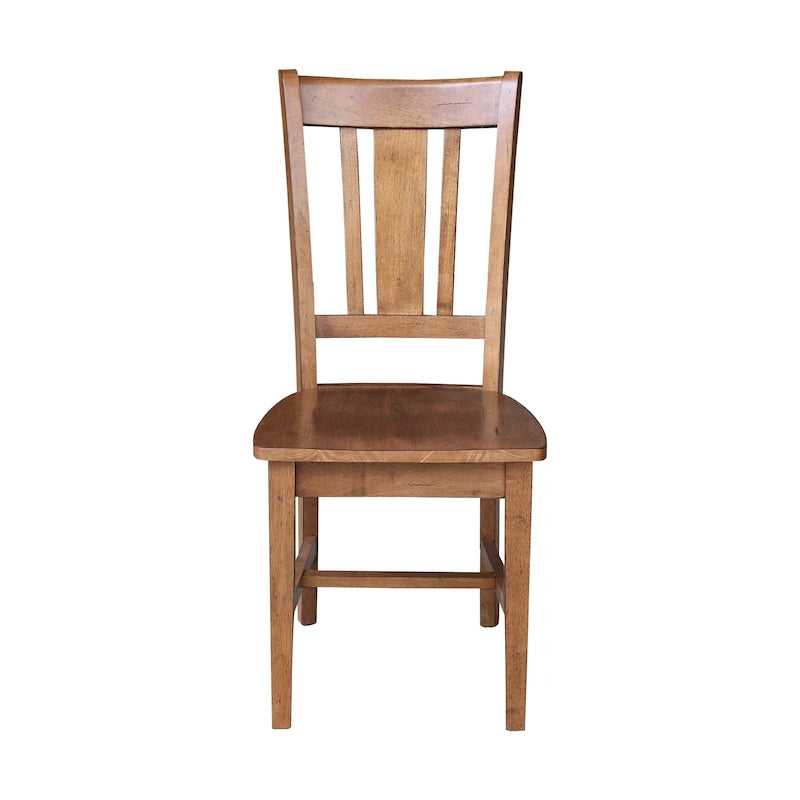 Chaises à dossier plat San Remo en bois massif d'International Concepts, lot de 2