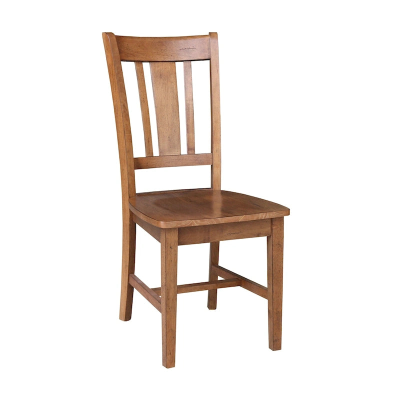 Chaises à dossier plat San Remo en bois massif d'International Concepts, lot de 2