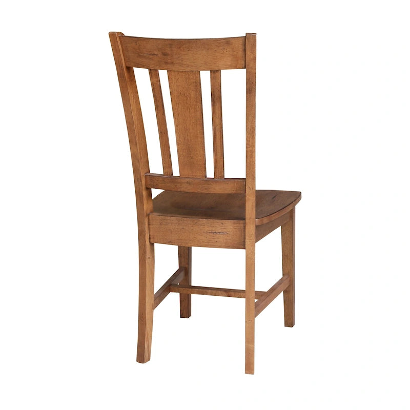 Chaises à dossier plat San Remo en bois massif d'International Concepts, lot de 2