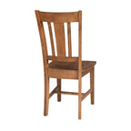 Chaises à dossier plat San Remo en bois massif d'International Concepts, lot de 2