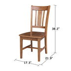 Chaises à dossier plat San Remo en bois massif d'International Concepts, lot de 2