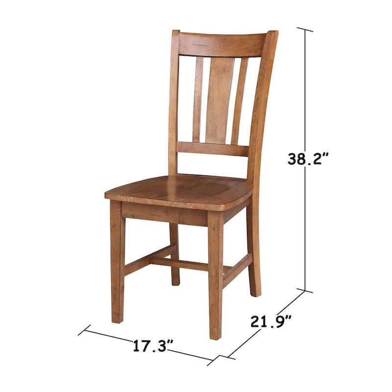 Chaises à dossier plat San Remo en bois massif d'International Concepts, lot de 2