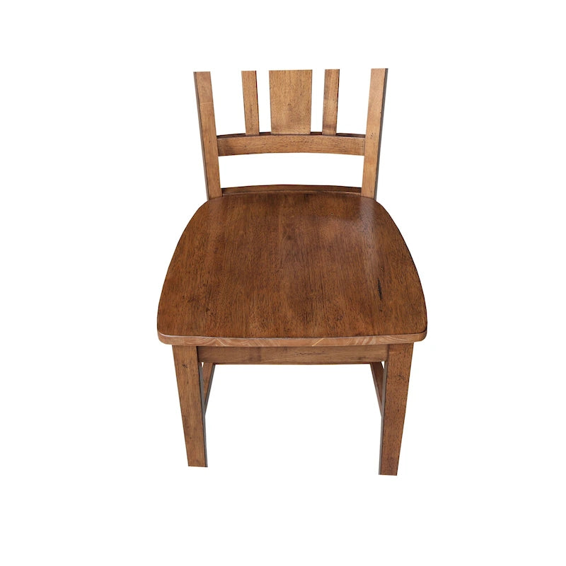 Chaises à dossier plat San Remo en bois massif d'International Concepts, lot de 2