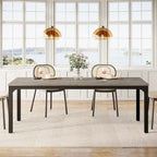 Table à manger rectangulaire pour 6 à 8 personnes, 198 cm de long, idéale pour la cuisine ou le salon.