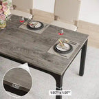 Table à manger rectangulaire pour 6 à 8 personnes, 198 cm de long, idéale pour la cuisine ou le salon.