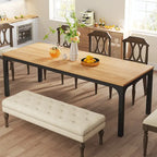 Table à manger rectangulaire pour 6 à 8 personnes, 198 cm de long, idéale pour la cuisine ou le salon.