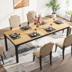 Table à manger rectangulaire pour 6 à 8 personnes, 198 cm de long, idéale pour la cuisine ou le salon.