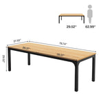 Table à manger rectangulaire pour 6 à 8 personnes, 198 cm de long, idéale pour la cuisine ou le salon.