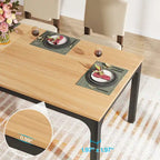 Table à manger rectangulaire pour 6 à 8 personnes, 198 cm de long, idéale pour la cuisine ou le salon.