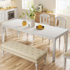 Table à manger rectangulaire pour 6 à 8 personnes, 198 cm de long, idéale pour la cuisine ou le salon.