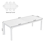 Table à manger rectangulaire pour 6 à 8 personnes, 198 cm de long, idéale pour la cuisine ou le salon.