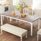 Table à manger rectangulaire pour 6 à 8 personnes, 198 cm de long, idéale pour la cuisine ou le salon.