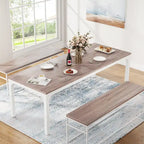 Table à manger rectangulaire pour 6 à 8 personnes, 198 cm de long, idéale pour la cuisine ou le salon.
