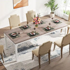 Table à manger rectangulaire pour 6 à 8 personnes, 198 cm de long, idéale pour la cuisine ou le salon.