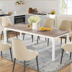 Table à manger rectangulaire pour 6 à 8 personnes, 198 cm de long, idéale pour la cuisine ou le salon.