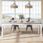 Table à manger rectangulaire pour 6 à 8 personnes, 198 cm de long, idéale pour la cuisine ou le salon.