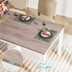 Table à manger rectangulaire pour 6 à 8 personnes, 198 cm de long, idéale pour la cuisine ou le salon.