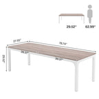 Table à manger rectangulaire pour 6 à 8 personnes, 198 cm de long, idéale pour la cuisine ou le salon.