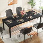 Table à manger rectangulaire pour 6 à 8 personnes, 198 cm de long, idéale pour la cuisine ou le salon.