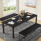 Table à manger rectangulaire pour 6 à 8 personnes, 198 cm de long, idéale pour la cuisine ou le salon.