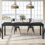 Table à manger rectangulaire pour 6 à 8 personnes, 198 cm de long, idéale pour la cuisine ou le salon.