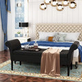 Banc coffre ottoman avec accoudoirs, capitonné et rembourré, idéal pour une chambre ou une entrée. Repose-pieds avec grand espace de rangement.