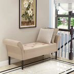Banc coffre ottoman avec accoudoirs, capitonné et rembourré, idéal pour une chambre ou une entrée. Repose-pieds avec grand espace de rangement.