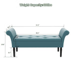 Banc coffre ottoman avec accoudoirs, capitonné et rembourré, idéal pour une chambre ou une entrée. Repose-pieds avec grand espace de rangement.
