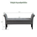 Banc coffre ottoman avec accoudoirs, capitonné et rembourré, idéal pour une chambre ou une entrée. Repose-pieds avec grand espace de rangement.