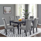 Ensemble de salle à manger 7 pièces Roundhill Furniture Leviton en bois foncé avec pieds tournés