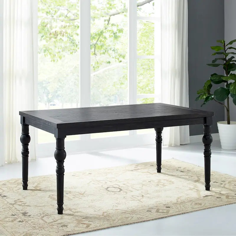 Ensemble de salle à manger 7 pièces Roundhill Furniture Leviton en bois foncé avec pieds tournés