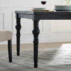 Ensemble de salle à manger 7 pièces Roundhill Furniture Leviton en bois foncé avec pieds tournés