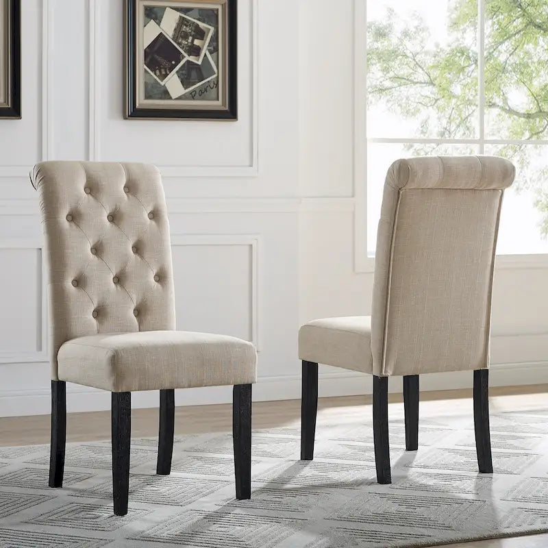 Ensemble de salle à manger 7 pièces Roundhill Furniture Leviton en bois foncé avec pieds tournés