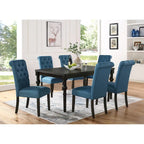 Ensemble de salle à manger 7 pièces Roundhill Furniture Leviton en bois foncé avec pieds tournés