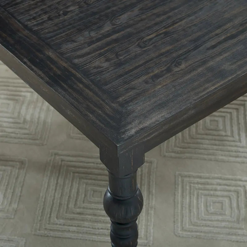 Ensemble de salle à manger 7 pièces Roundhill Furniture Leviton en bois foncé avec pieds tournés