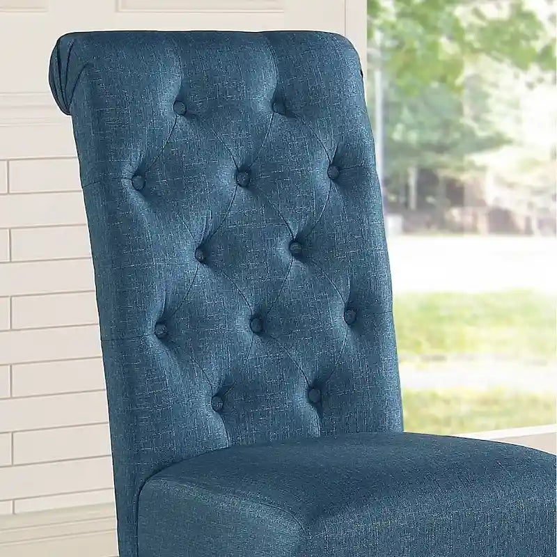 Ensemble de salle à manger 7 pièces Roundhill Furniture Leviton en bois foncé avec pieds tournés