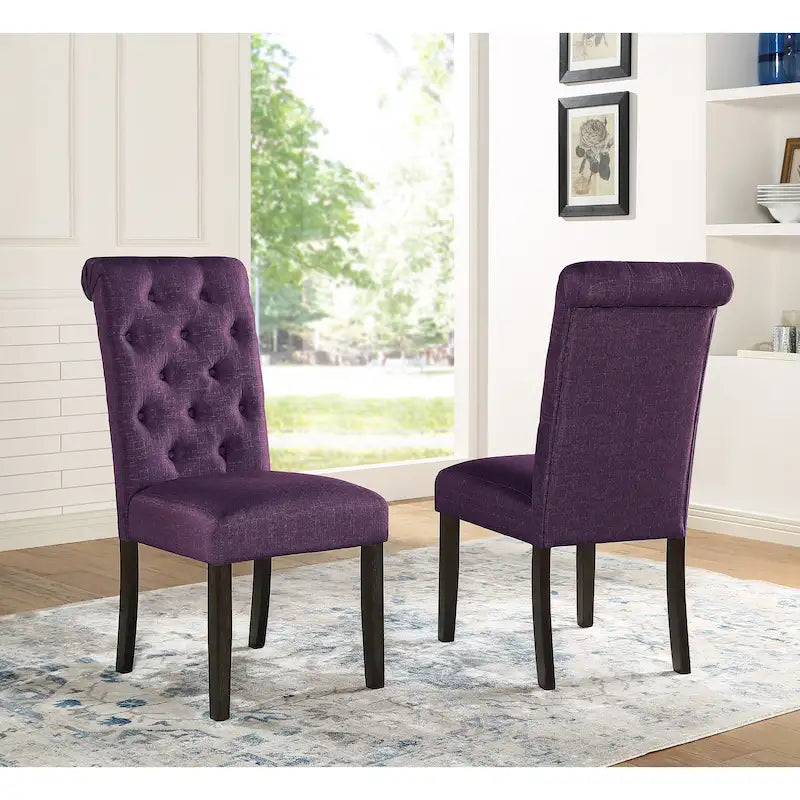 Ensemble de salle à manger 7 pièces Roundhill Furniture Leviton en bois foncé avec pieds tournés