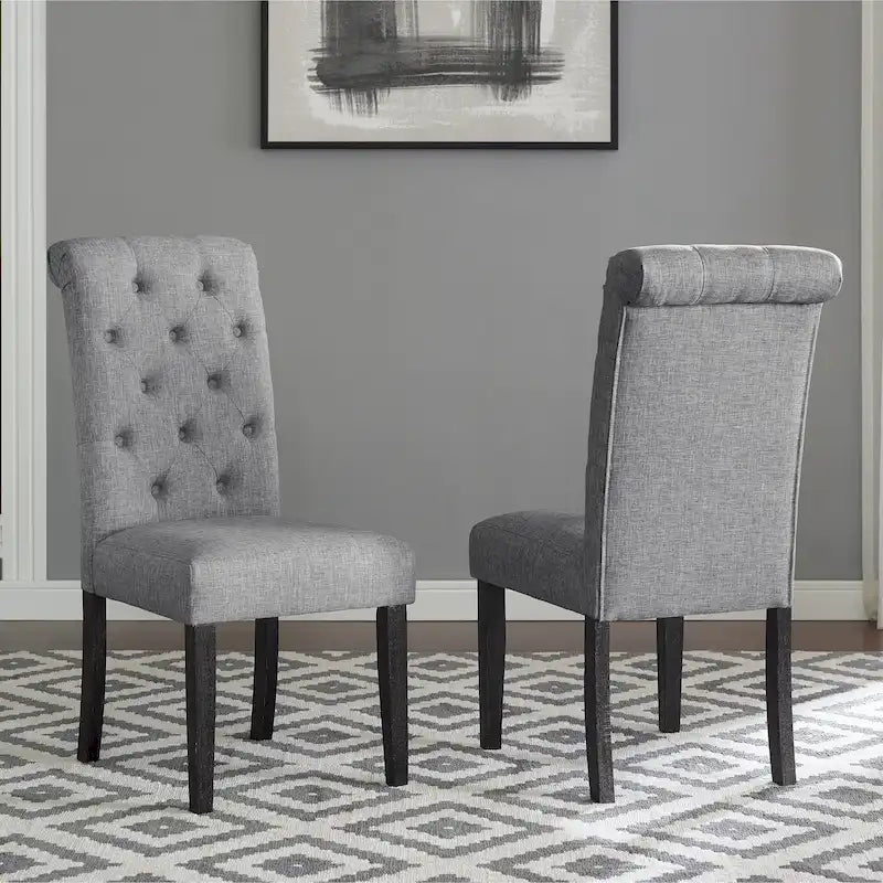 Ensemble de salle à manger 7 pièces Roundhill Furniture Leviton en bois foncé avec pieds tournés