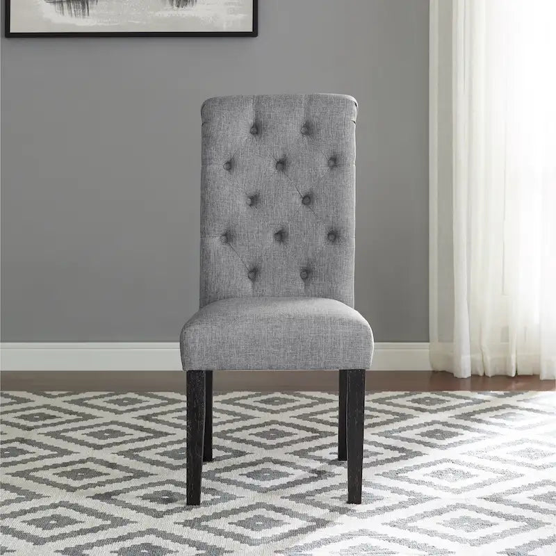 Ensemble de salle à manger 7 pièces Roundhill Furniture Leviton en bois foncé avec pieds tournés