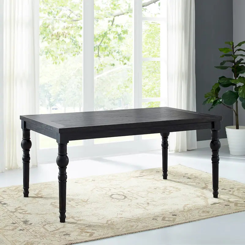 Ensemble de salle à manger 7 pièces Roundhill Furniture Leviton en bois foncé avec pieds tournés