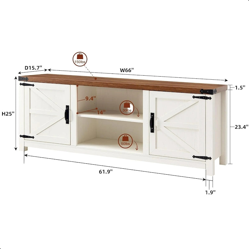 Meuble TV de style campagnard, console TV, centre multimédia