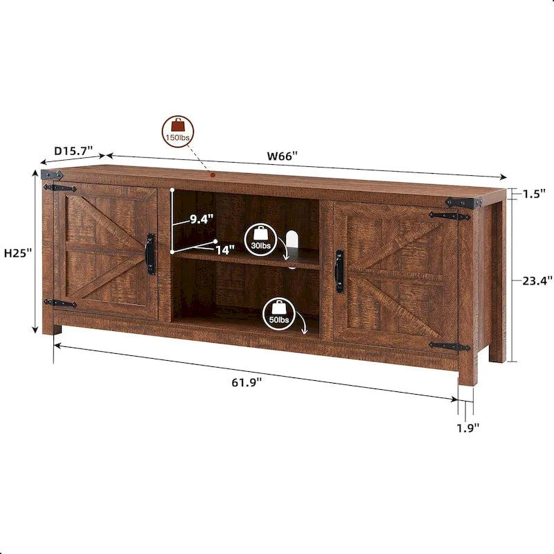 Meuble TV de style campagnard, console TV, centre multimédia