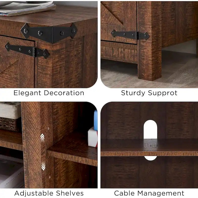 Meuble TV de style campagnard, console TV, centre multimédia