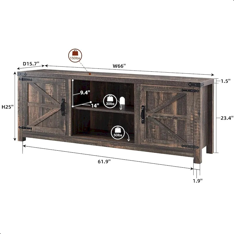 Meuble TV de style campagnard, console TV, centre multimédia