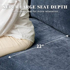 Canapé d'angle en U EROMMY 6 places, convertible en lit réversible, design chenille moderne, avec méridienne et pouf.