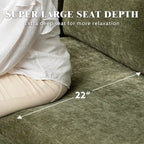Canapé d'angle en U EROMMY 6 places, convertible en lit réversible, design chenille moderne, avec méridienne et pouf.