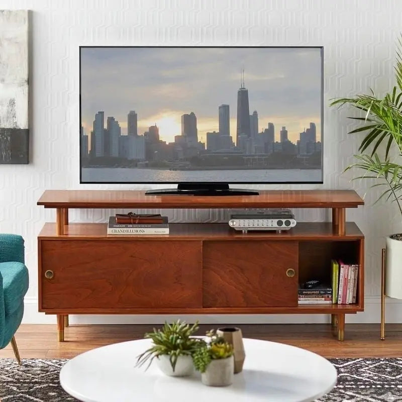 Meuble TV en bois Margo de style moderne du milieu du siècle de Simple Living
